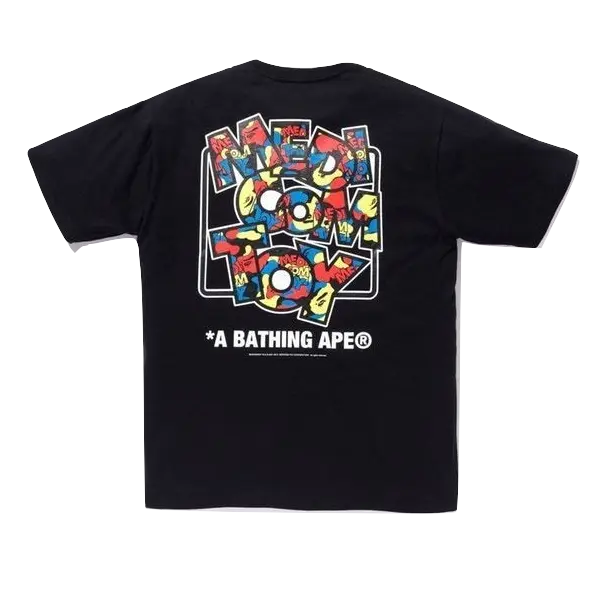 A Bathing Ape x Medicom Toy Camo Logo Tee - Black Bape