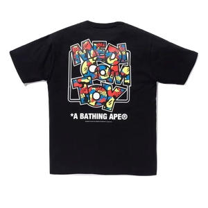 A Bathing Ape x Medicom Toy Camo Logo Tee - Black Bape