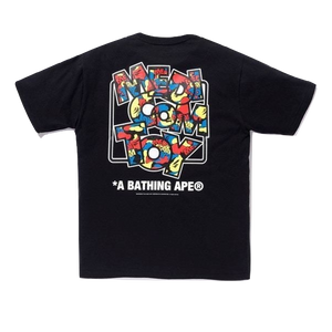 A Bathing Ape x Medicom Toy Camo Logo Tee - Black - Used Bape