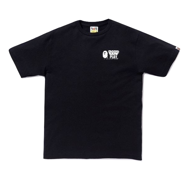 A Bathing Ape x Medicom Toy Camo Logo Tee - Black - Used Bape
