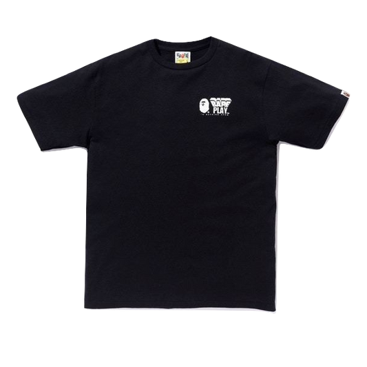 A Bathing Ape x Medicom Toy Camo Logo Tee - Black - Used Bape