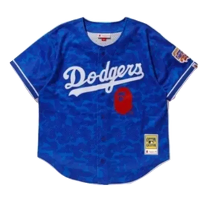 Bape x Mitchell & Ness Dodgers Jersey - Blue Bape
