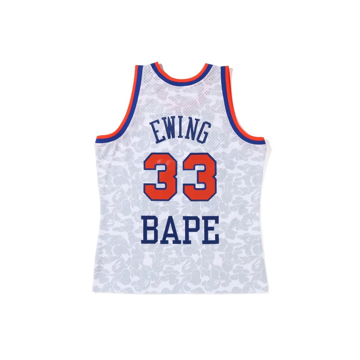 A Bathing Ape x Mitchell & Ness New York Knicks Ewing Jersey - White –  Grails SF