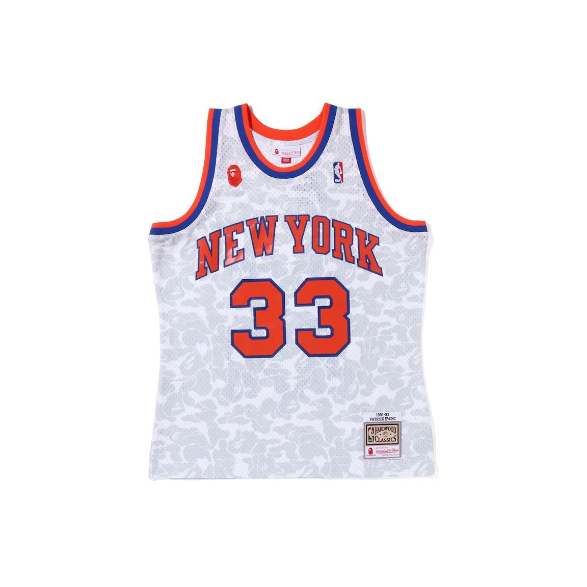 A Bathing Ape x Mitchell & Ness New York Knicks Ewing Jersey - White Bape