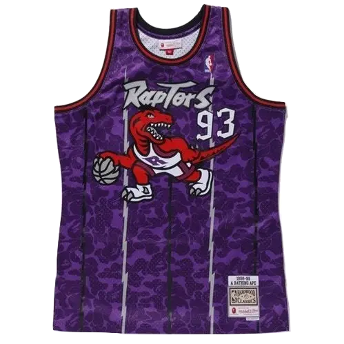 A Bathing Ape x Mitchell N Ness Raptors Jersey - Purple Bape