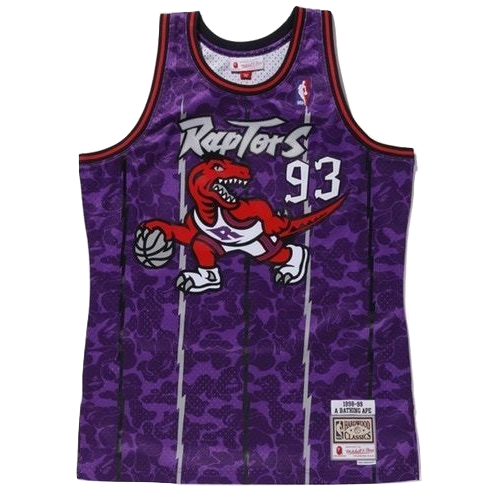A Bathing Ape x Mitchell N Ness Raptors Jersey - Purple