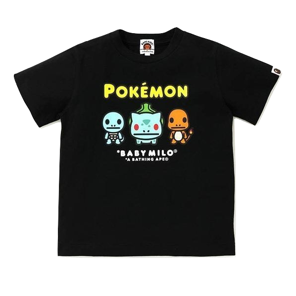 A Bathing Ape X Pokemon 1st Pokemon Tee Kids - Black Bape