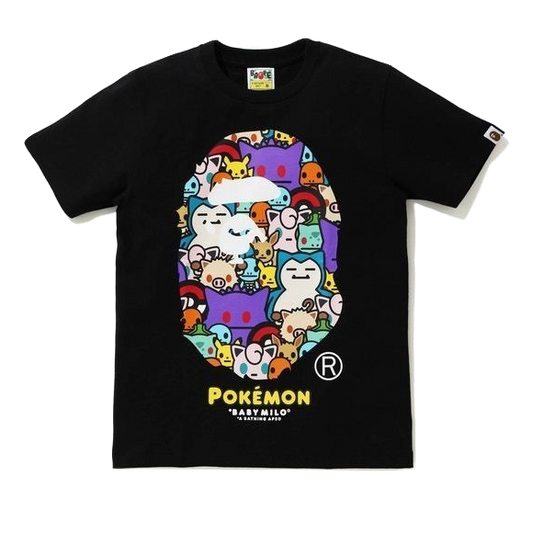A Bathing Ape X Pokemon Ape Head Pokemon Ladies Tee - Black Bape