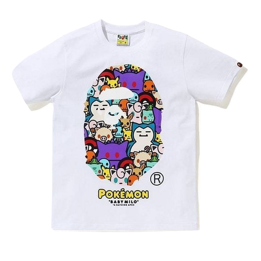 A Bathing Ape X Pokemon Ape Head Pokemon Ladies Tee - White Bape