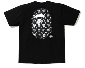 A Bathing Ape X Pokemon Monotone Big Ape Head Tee - Black Bape