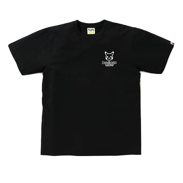 A Bathing Ape X Pokemon Monotone Big Ape Head Tee - Black