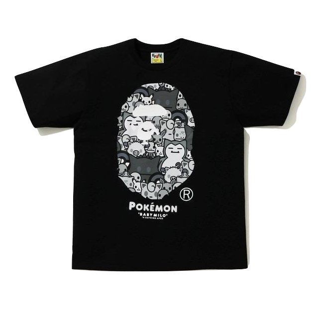 A Bathing Ape X Pokemon Ape Head Tee - Black Bape