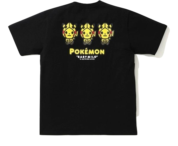 A Bathing Ape X Pokemon Pikachu Pocket Tee - Black Bape