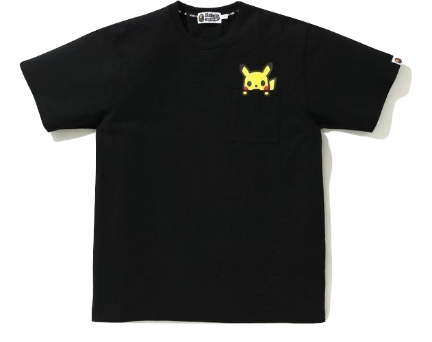 A Bathing Ape X Pokemon Pikachu Pocket Tee - Black