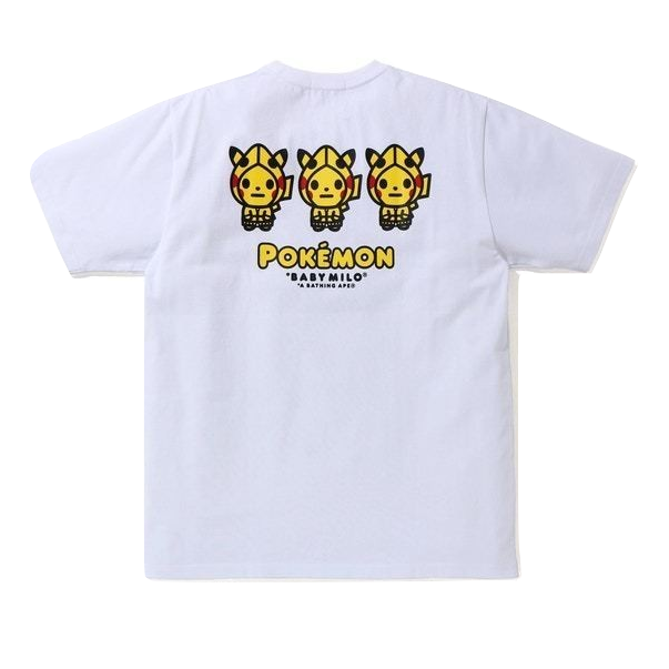 A Bathing Ape X Pokemon Pikachu Pocket Tee - White Bape