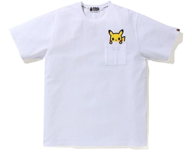 A Bathing Ape X Pokemon Pikachu Pocket Tee - White Bape