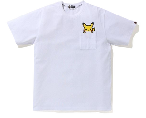 A Bathing Ape X Pokemon Pikachu Pocket Tee - White Bape