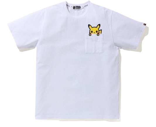 A Bathing Ape X Pokemon Pikachu Pocket Tee - White Bape