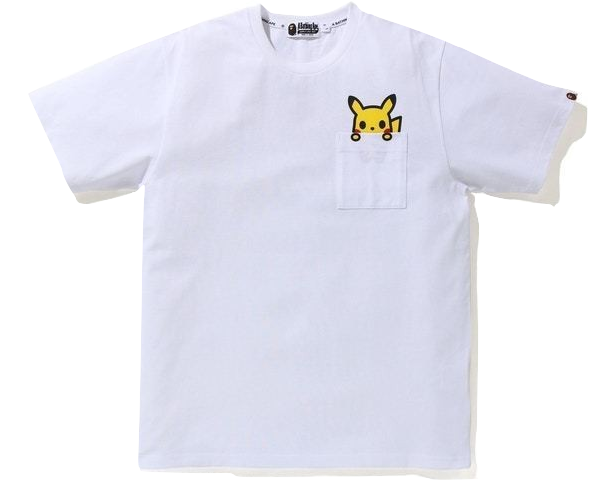 A Bathing Ape X Pokemon Pikachu Pocket Tee - White