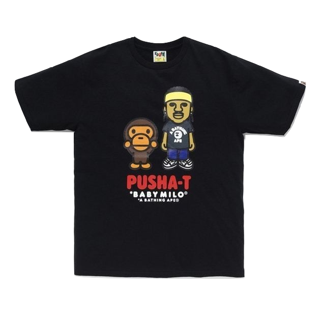 A Bathing Ape Pusha-T x Baby Milo Tee - Black Bape