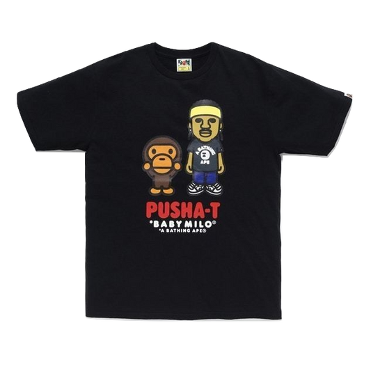 A Bathing Ape Pusha-T x Baby Milo Tee - Black Bape