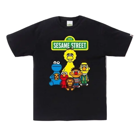 A Bathing Ape x Sesame Street Characters Tee #1 - Black Bape