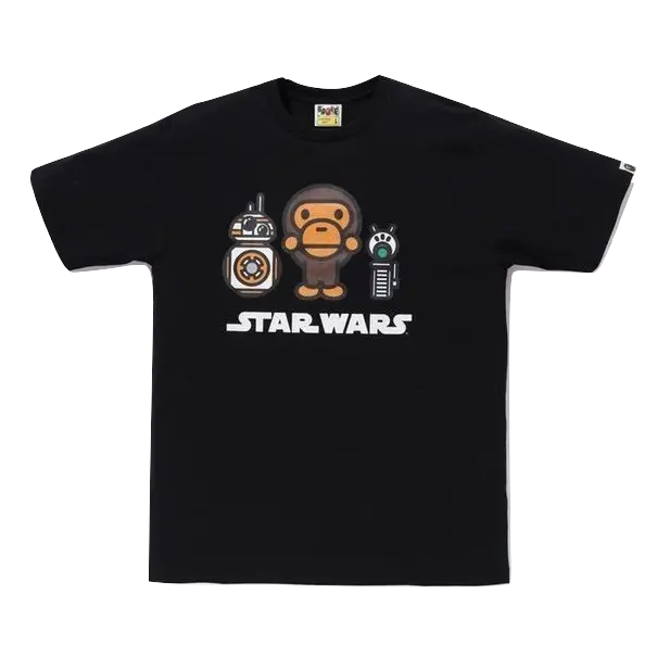 A Bathing Ape x Star Wars BB-8 & D-O Tee - Black Bape