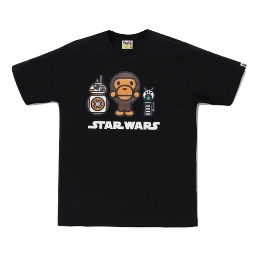A Bathing Ape x Star Wars BB-8 & D-O Tee - Black Bape