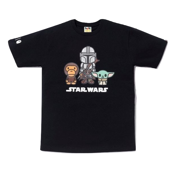 A Bathing Ape Star Wars x Bape The Child Mandalorian Baby Milo Tee - Black Bape