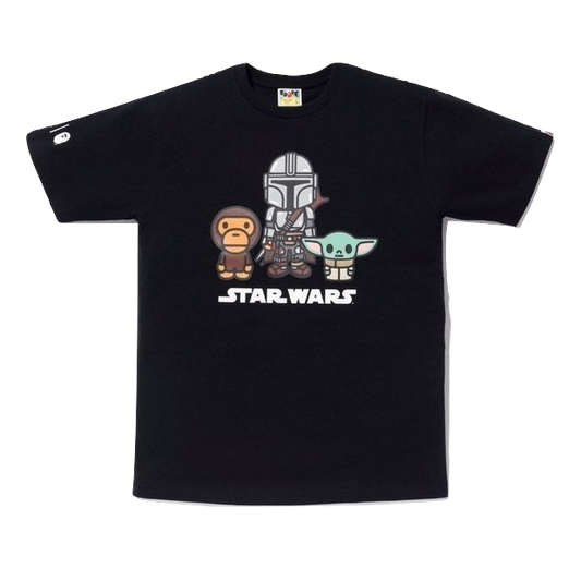 A Bathing Ape Star Wars x Bape The Child Mandalorian Baby Milo Tee - Black Bape