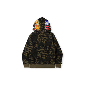 A Bathing Ape X OVO Woodland Camo Shark Reversible Full Zip Hoodie - Black Bape