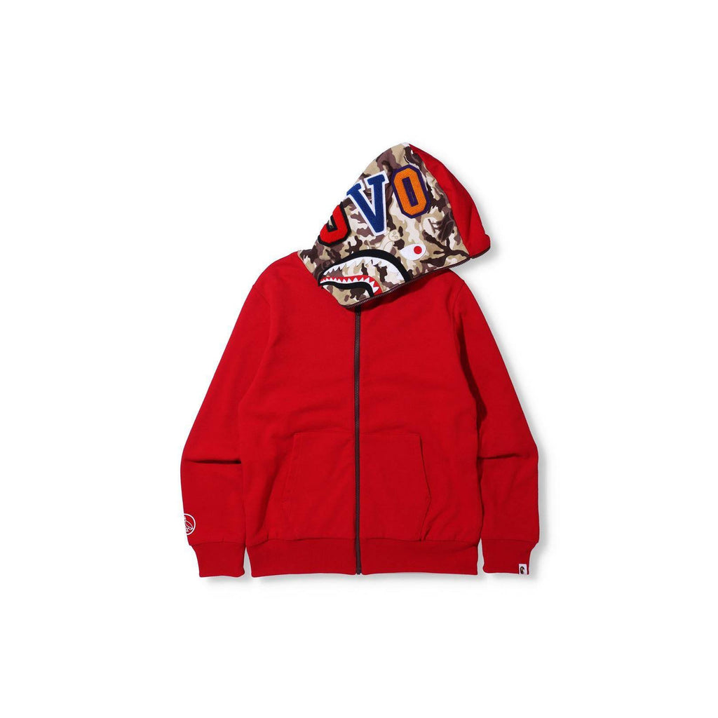 A Bathing Ape X OVO Woodland Camo Shark Reversible Full Zip Hoodie 