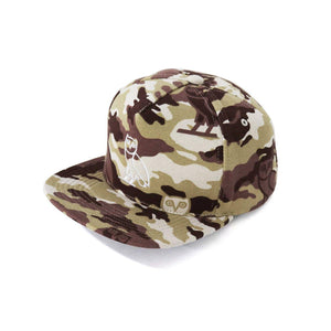 A Bathing Ape X OVO Woodland Camo Snapback Cap - Beige Bape
