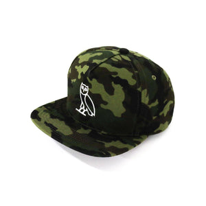 A Bathing Ape X OVO Woodland Camo Snapback Cap - Green Bape