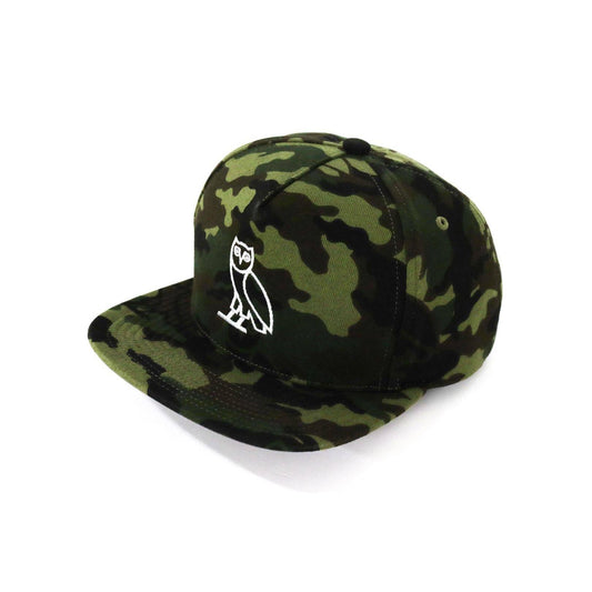 A Bathing Ape X OVO Woodland Camo Snapback Cap - Green Bape