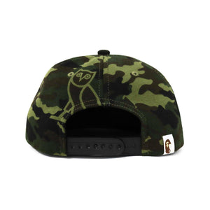 A Bathing Ape X OVO Woodland Camo Snapback Cap - Green Bape
