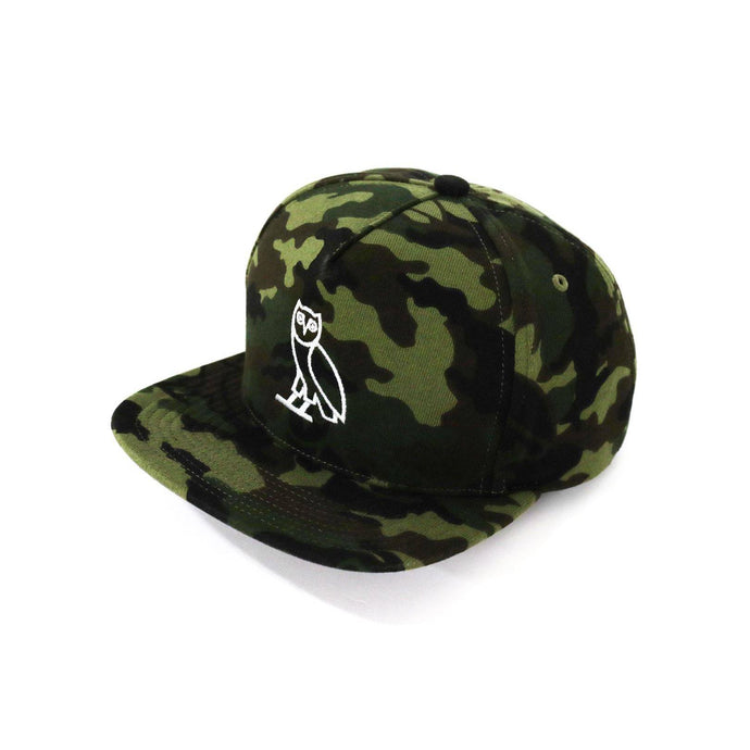 A Bathing Ape X OVO Woodland Camo Snapback Cap - Green