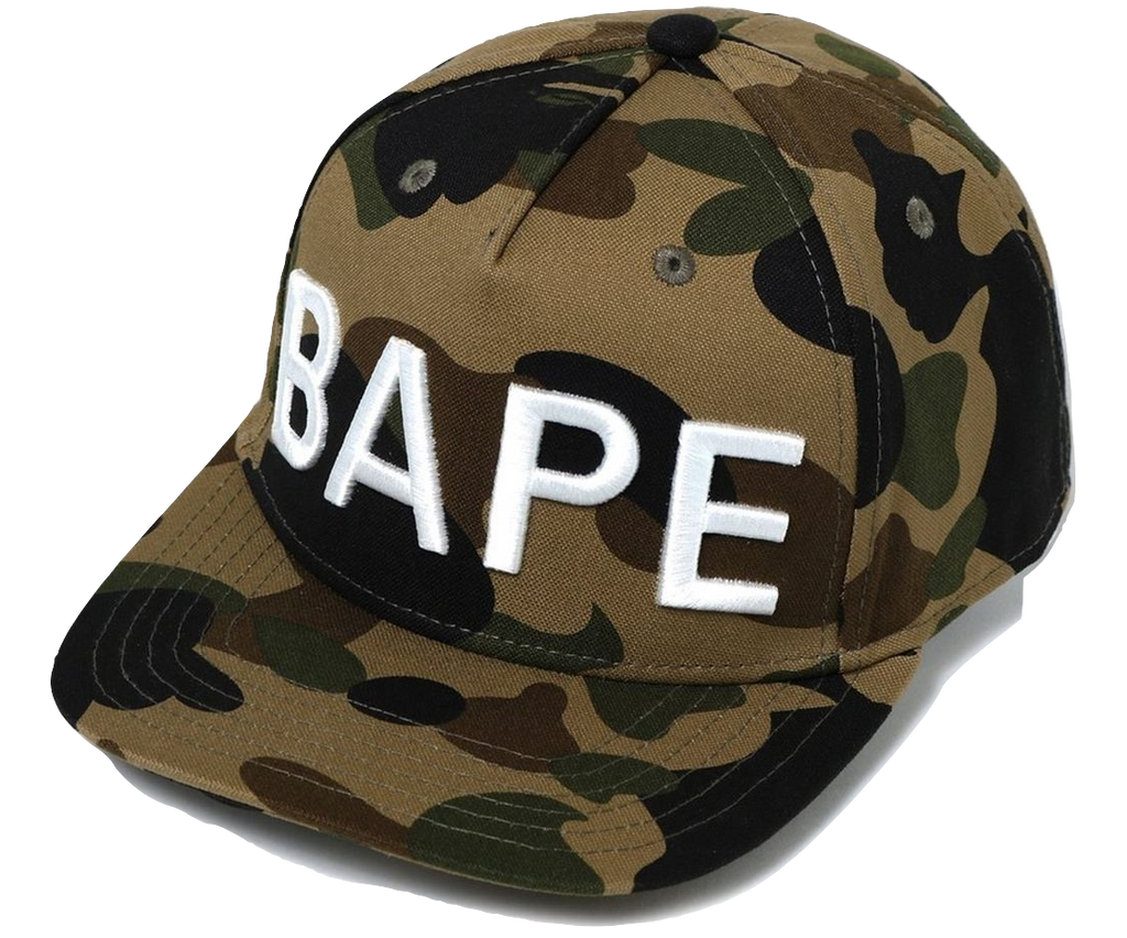Bape 1st Camo Snap Back Cap - Green - Used