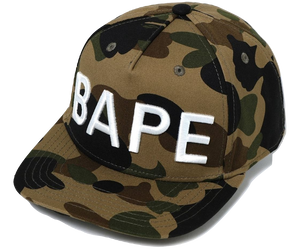 Bape 1st Camo Snap Back Cap - Green