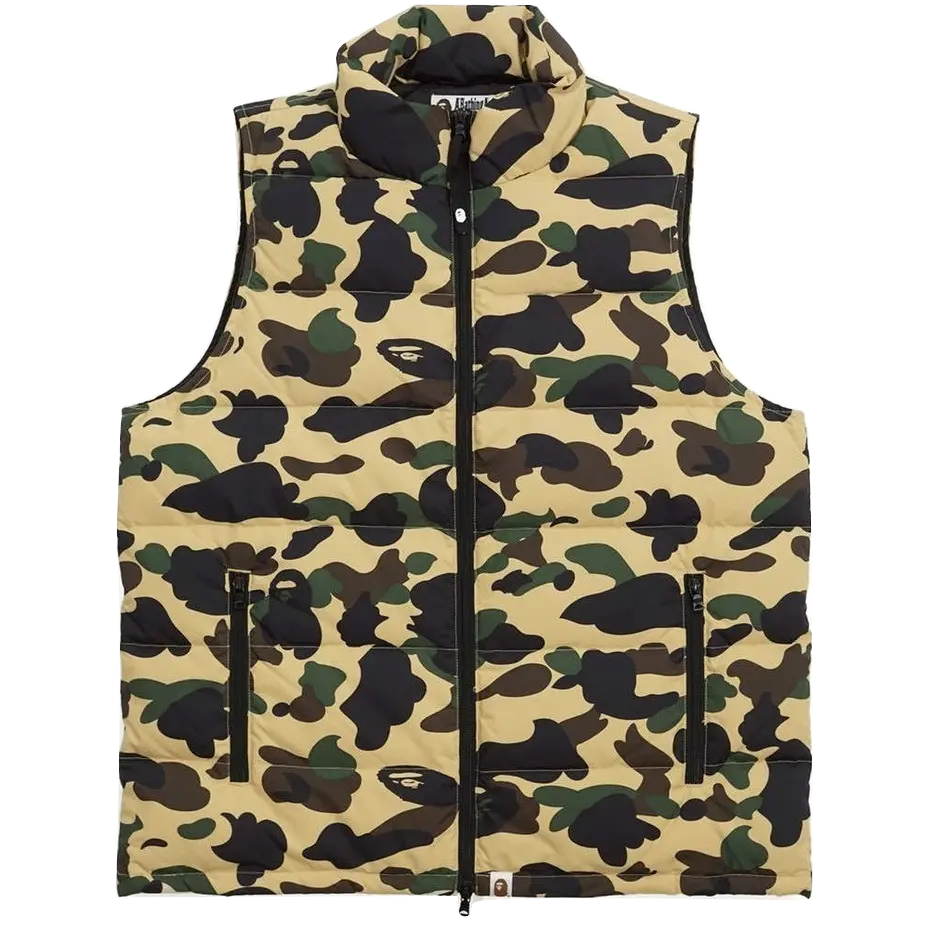 Bape 1st Camo Down Vest - Yellow Camo Bape