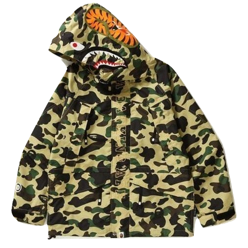 A Bathing Ape 1st Camo Shark Snowboard Jacket - Yellow Camo - Used Bape