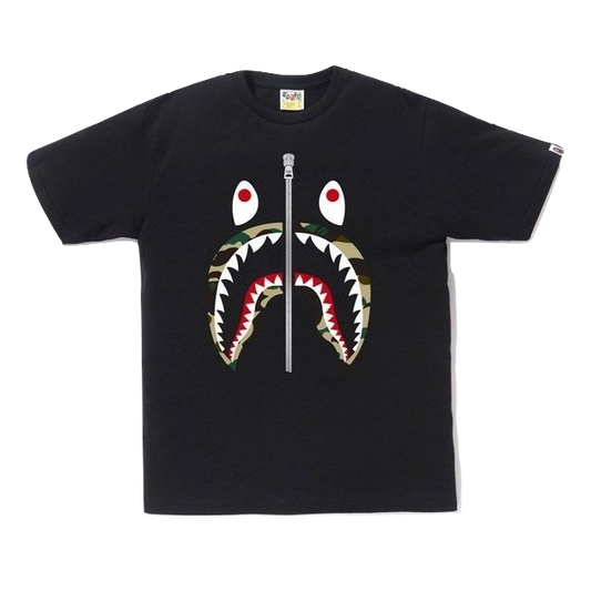 A Bathing Ape 1st Camo Shark Tee - Black/Green Camo