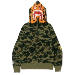 A Bathing Ape 1st Camo Tiger Full Zip Hoodie - Green Bape