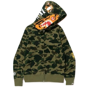 A Bathing Ape 1st Camo Tiger Full Zip Hoodie - Green Bape