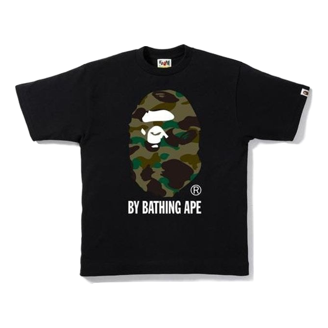A Bathing Ape 1st Camo By Bathing Tee - Black/Green Camo - Used Bape