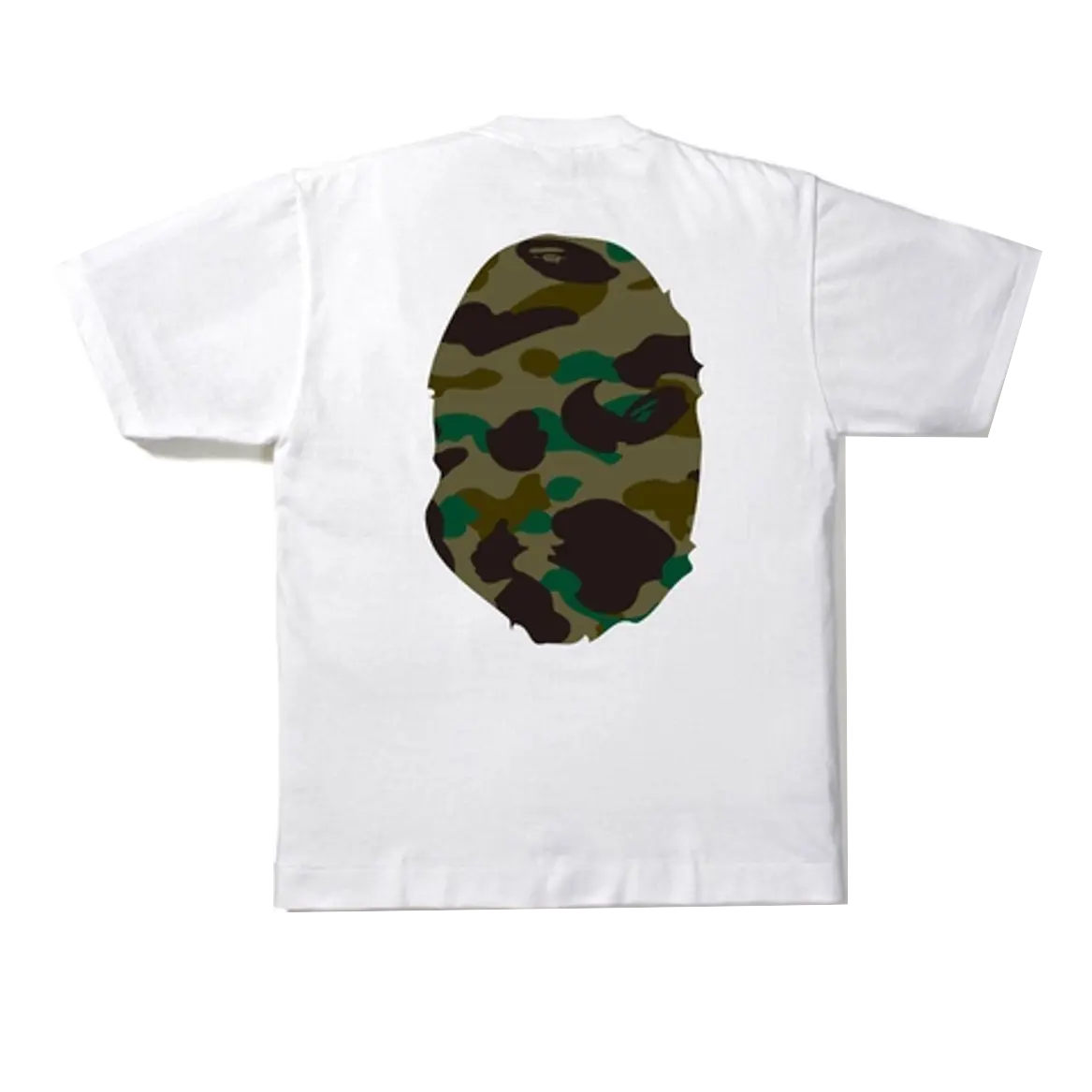 A Bathing Ape 1st Camo Big Ape Head Tee - White/Green Camo Bape