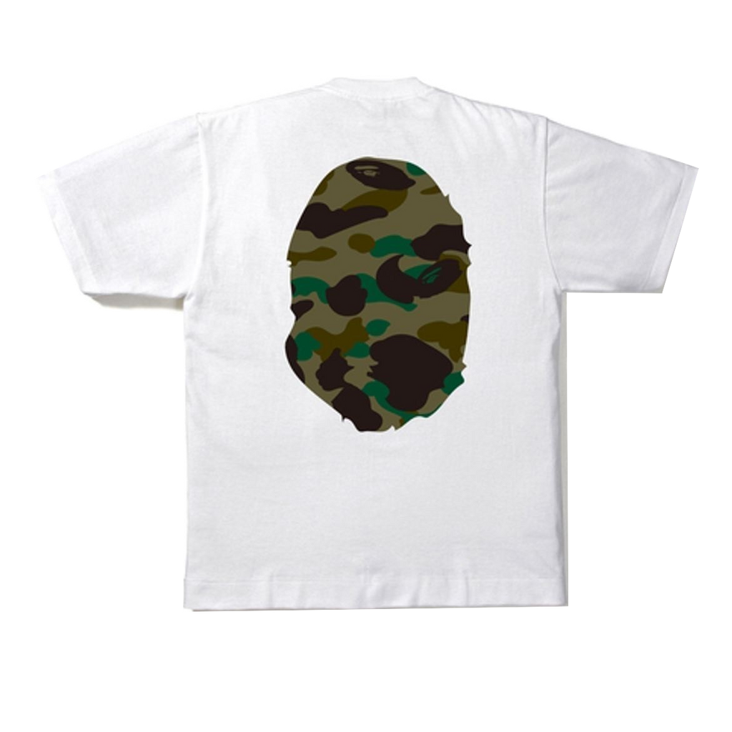A Bathing Ape 1st Camo Big Ape Head Tee - White/Green Camo