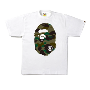 A Bathing Ape 1st Camo Big Ape Head Tee - White/Green Camo Bape