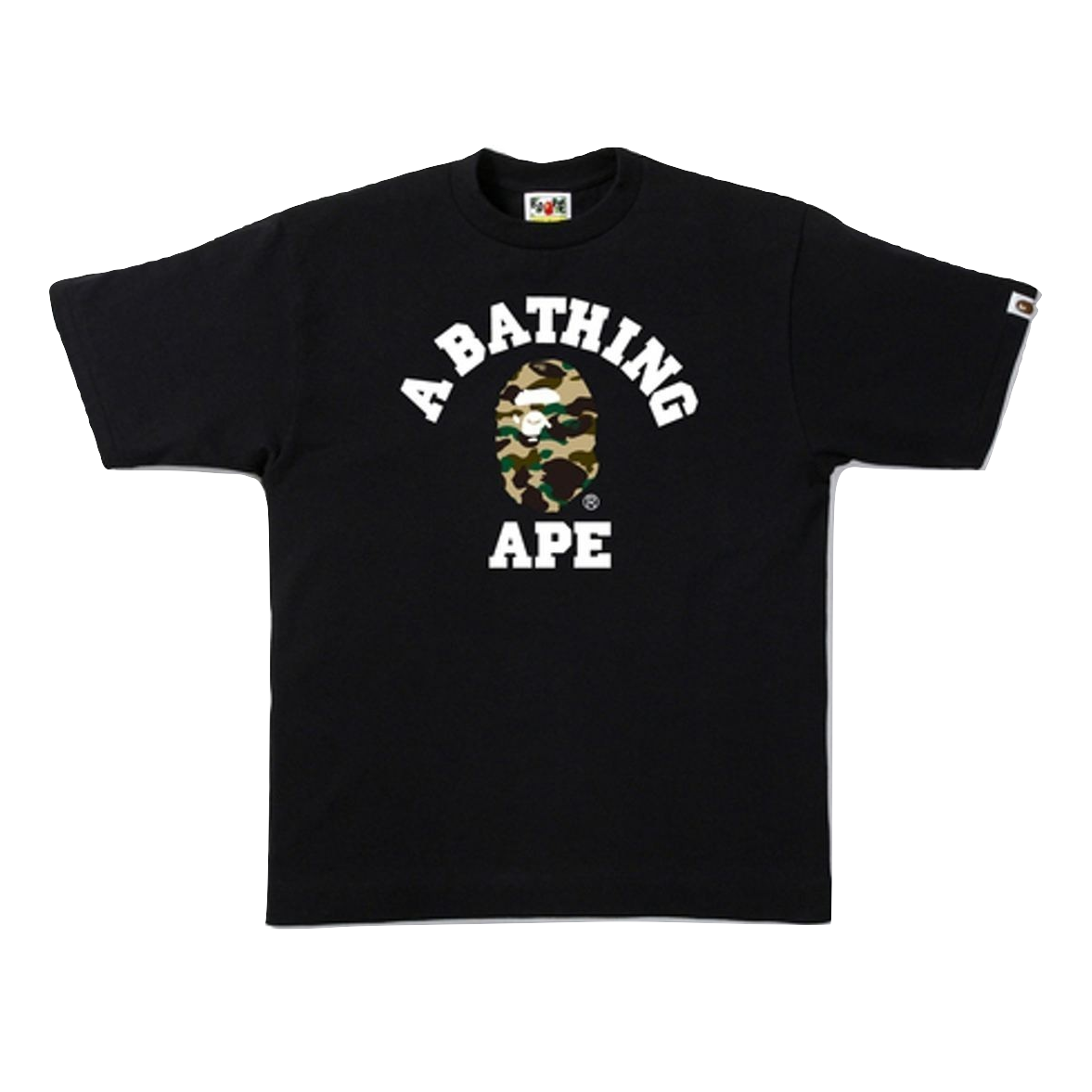 A Bathing Ape 1st Camo College Tee - Black/Yellow Camo - Used Bape