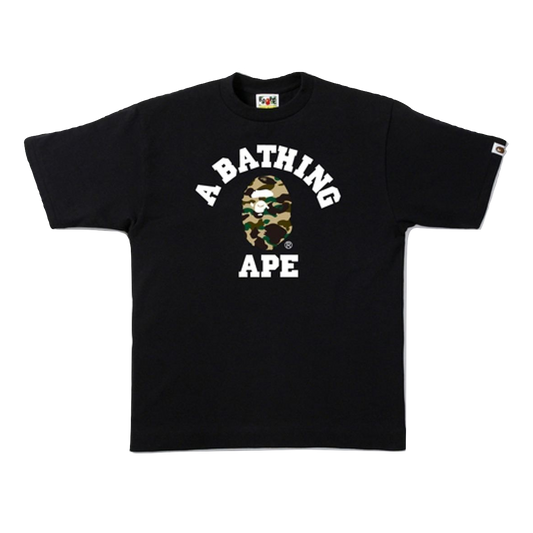 A Bathing Ape 1st Camo College Tee - Black/Yellow Camo - Used